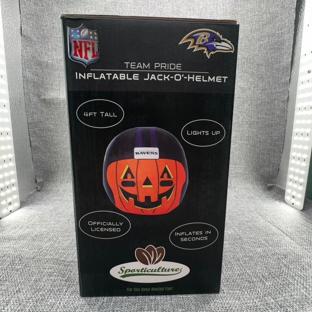 Baltimore Ravens 4' Inflatable Jack-O'-Helmet NFL Purple Black Halloween NEW